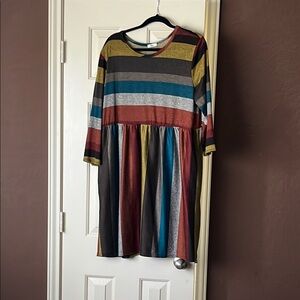 Striped Long Sleeve Dress